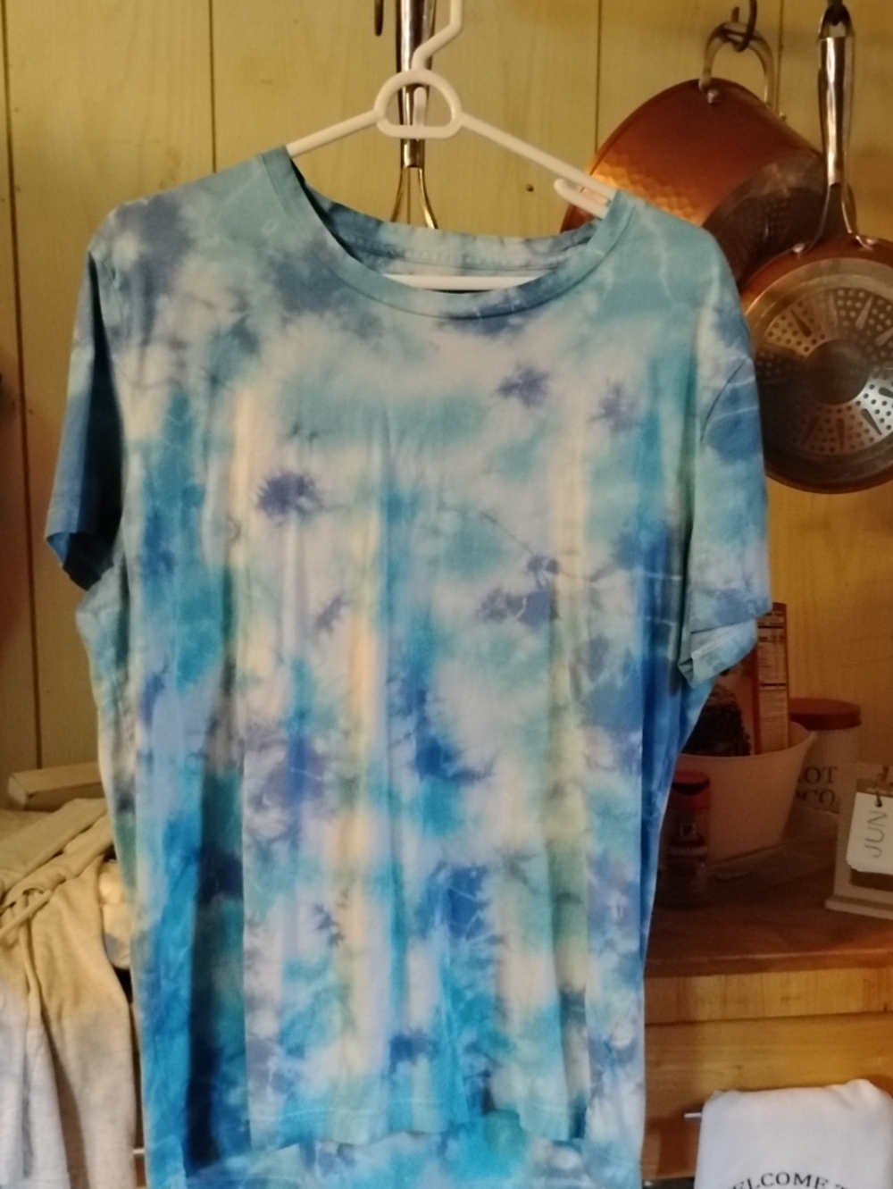 PINK VS Blue Tie-Dye Tee L